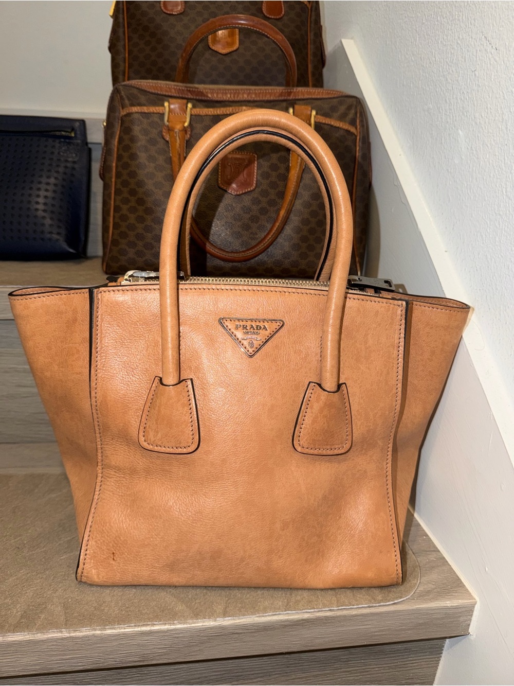 Prada Naturale Glace Calf Leather Twin Pocket Double Handle Tote - Picture 8 of 8